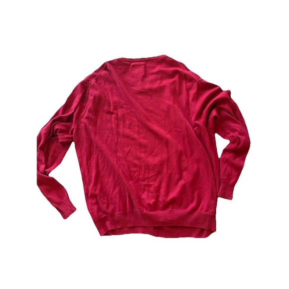 Ralph Lauren Chaps Sweater Mens XL Red Cashmere Pullover Sweatshirt Grandpa Core - Picture 6 of 7